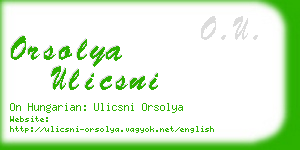 orsolya ulicsni business card